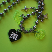 BLACK AND WHITE HEART LETTER CHARMS