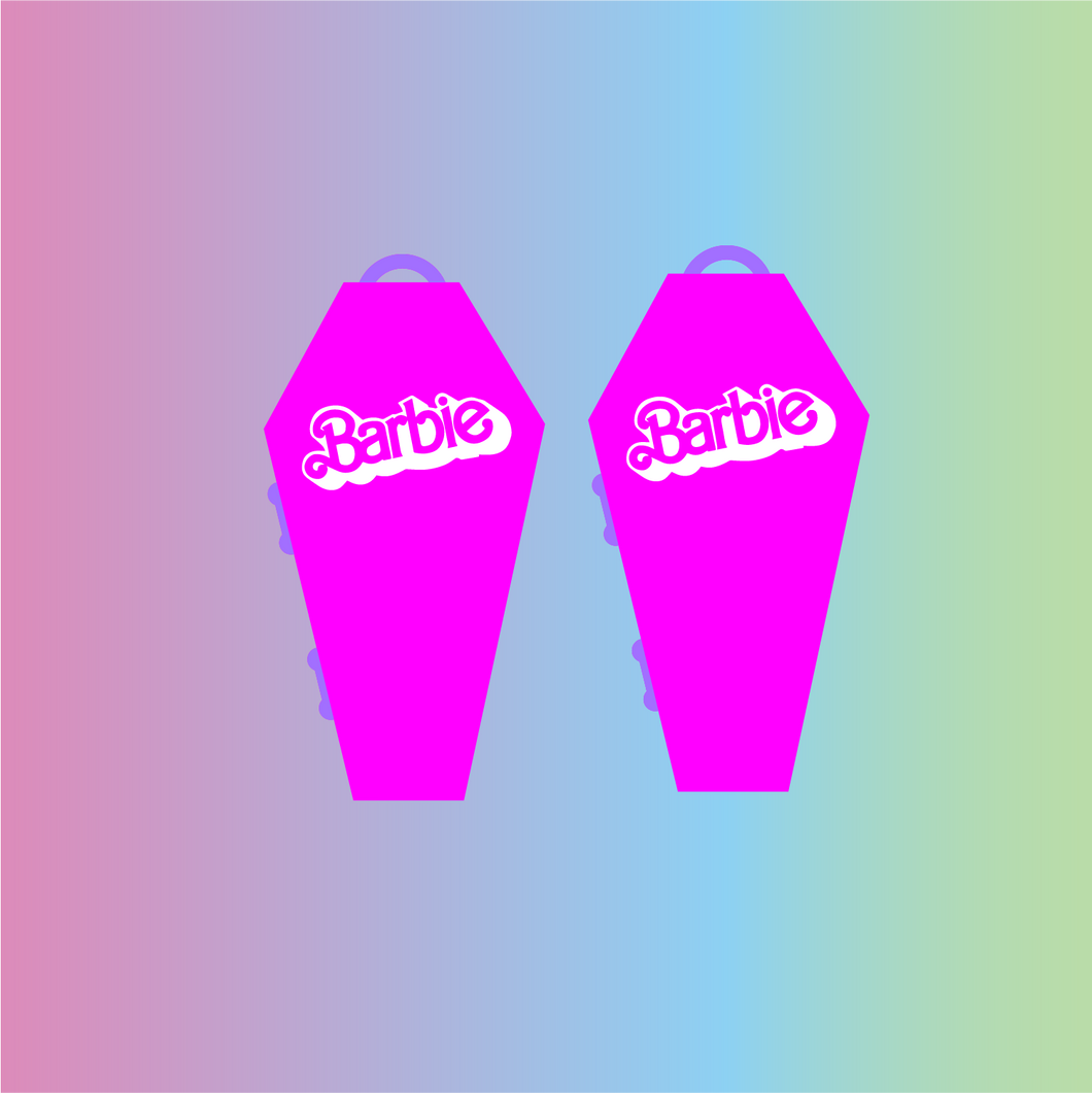 Barbie Coffin Acrylic Pin