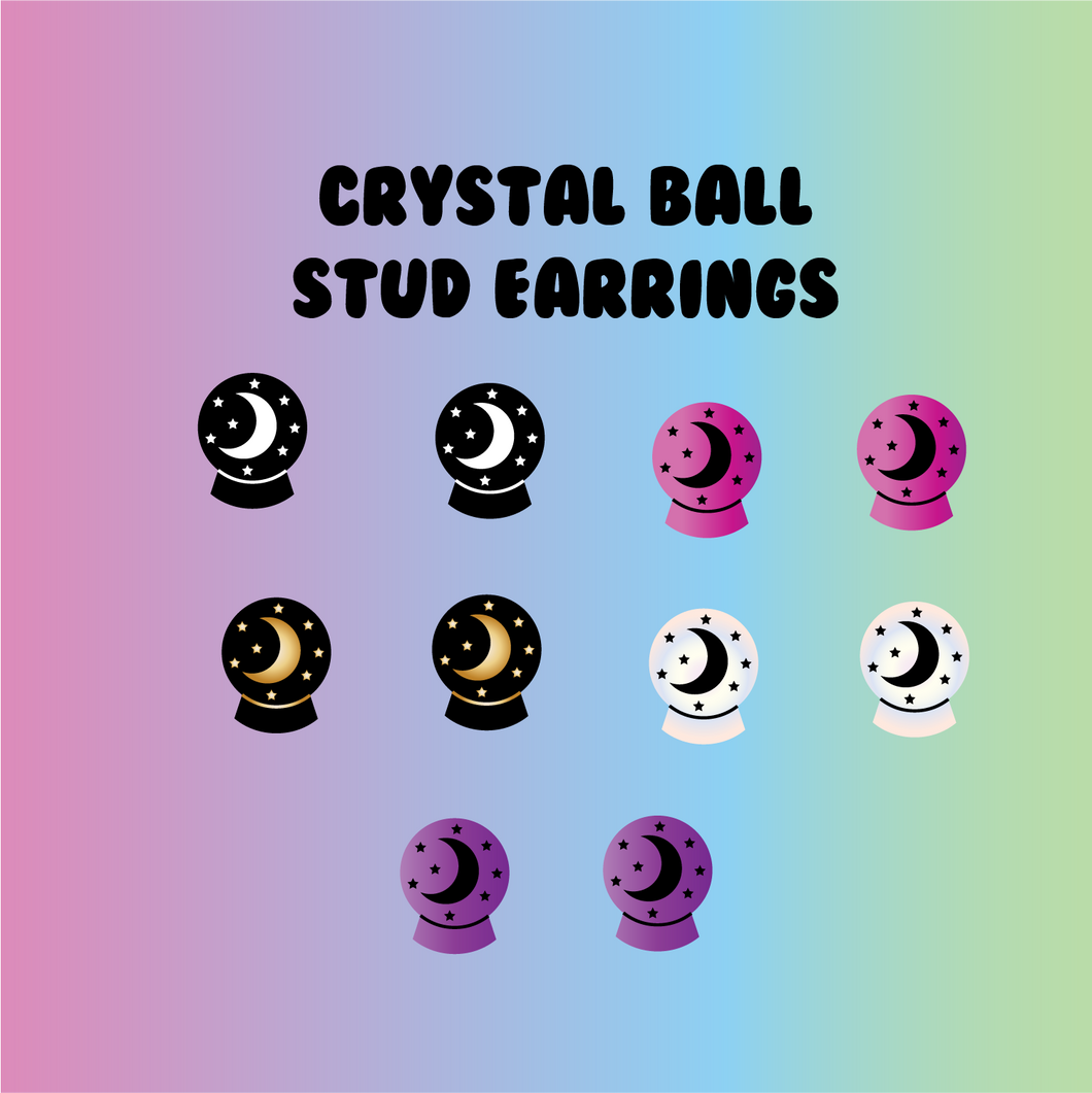Crystal Ball Stud Earrings
