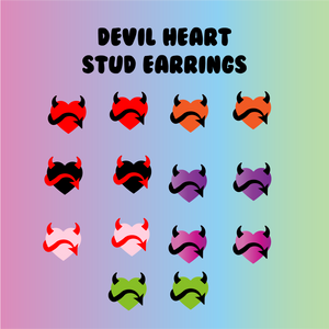 Devil Heart Stud Earrings