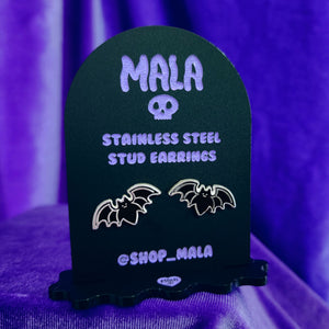ENAMEL BAT STUD EARRINGS