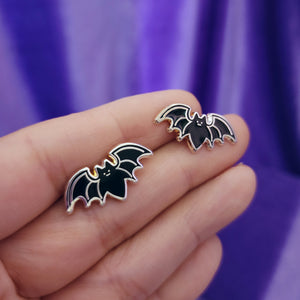 ENAMEL BAT STUD EARRINGS