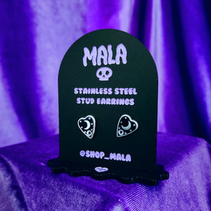 ENAMEL OUIJA PLANCHETTE STUD EARRINGS