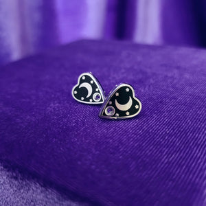 ENAMEL OUIJA PLANCHETTE STUD EARRINGS