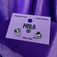 ENAMEL OUIJA PLANCHETTE STUD EARRINGS