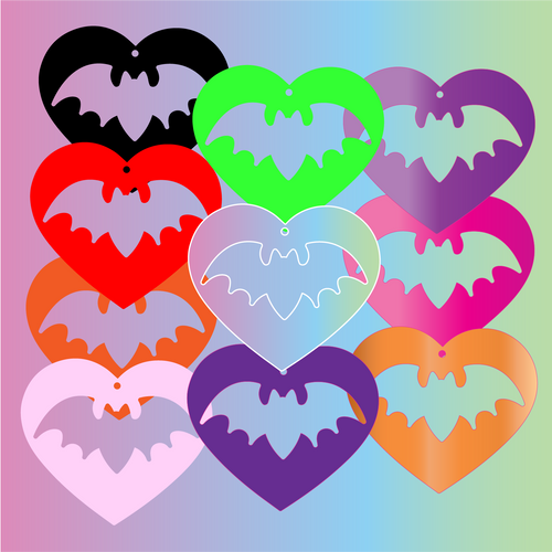 Bat Heart Earrings