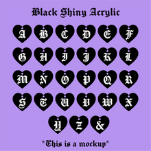 BLACK AND WHITE HEART LETTER CHARMS