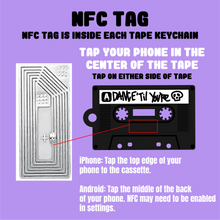 Cassette Tape Keychain with NFC Tag