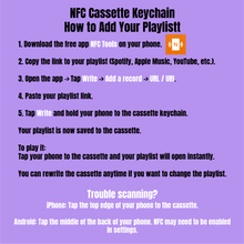 Cassette Tape Keychain with NFC Tag