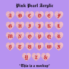 PINK HEART LETTER CHARMS