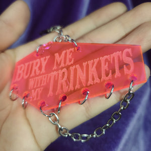 COFFIN TRINKET KEYCHAIN - "BURY ME WITH MY TRINKETS"