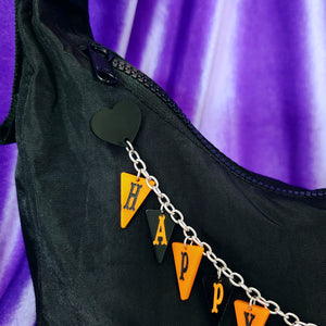 HAPPY HALLOWEEN PENANT CHARM PURSE CHAIN