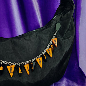 HAPPY HALLOWEEN PENANT CHARM PURSE CHAIN