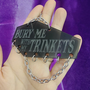 COFFIN TRINKET KEYCHAIN - "BURY ME WITH MY TRINKETS"