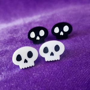 Mini Skull Studs – Spooky Cute Acrylic Earrings