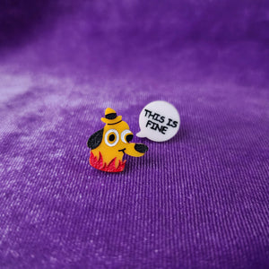 Meme Dog Chaos Acrylic Stud Earrings – Fire Room Inspired