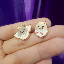 ANGEL AND DEVIL EGG ENAMEL STUD EARRINGS