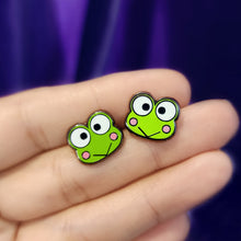 CUTE FROG ENAMEL STUD EARRINGS