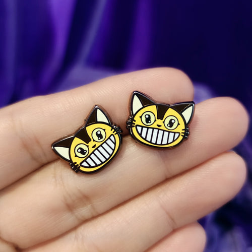 CAT BUS ENAMEL STUD EARRINGS