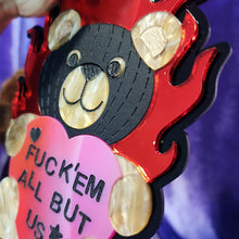 F*CK EM ALL BUT US WALL ART- Valentine's Day Bear