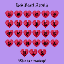 BLACK AND RED HEART LETTER CHARMS