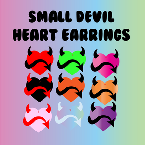 Small Devil Heart Earrings