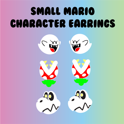 SMALL MARIO CHARACTER EARRINGS