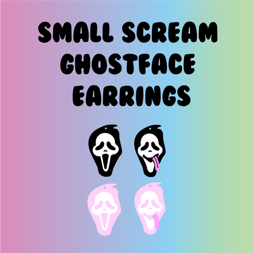 Small Scream Ghost Face Earrings