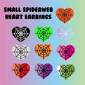 Small Spiderweb Heart Earrings