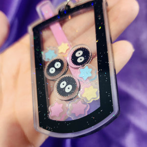 Glitter Soot Boba Shaker Keychain – Acrylic Charm Accessory