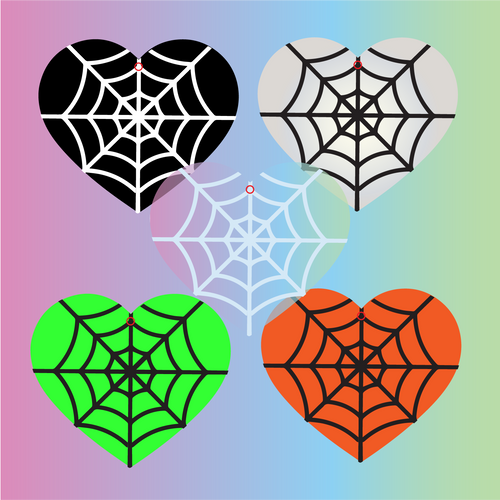Spiderweb Heart Acrylic Earrings