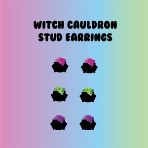 WITCH CAULDRON STUD EARRING