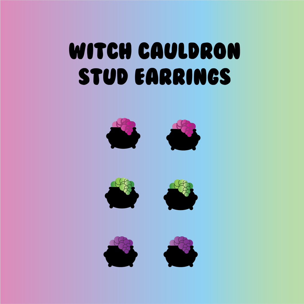 WITCH CAULDRON STUD EARRING