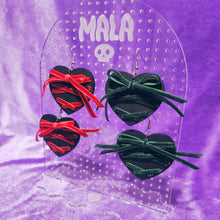 Ribbon Lace Up Heart Earrings - Fall Colors