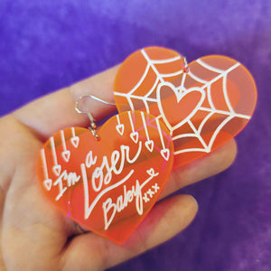 Angel Dust heart earrings - Hazbin Hotel