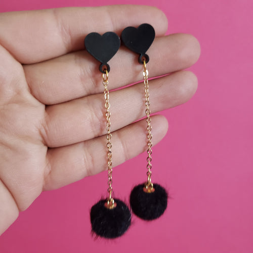Heart Poof Earrings