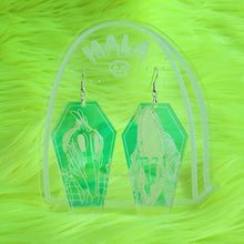 Beetlejuice Barbara and Adam Earrings - Neon and Holographic