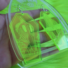 Beetlejuice Barbara and Adam Earrings - Neon and Holographic