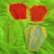 Beetlejuice Barbara and Adam Earrings - Neon and Holographic