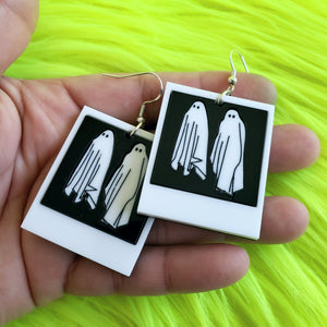 Beetlejuice Ghost Polaroid Earrings