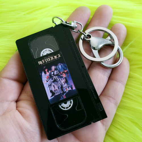 Beetlejuice VHS Keychain
