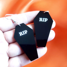 Small RIP Coffin Earrings
