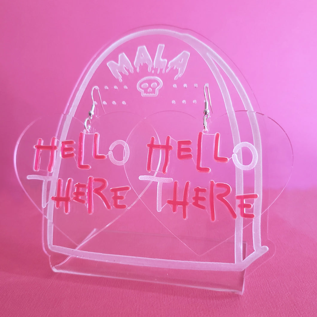 HELL HERE - Catwoman Statement Heart Earrings