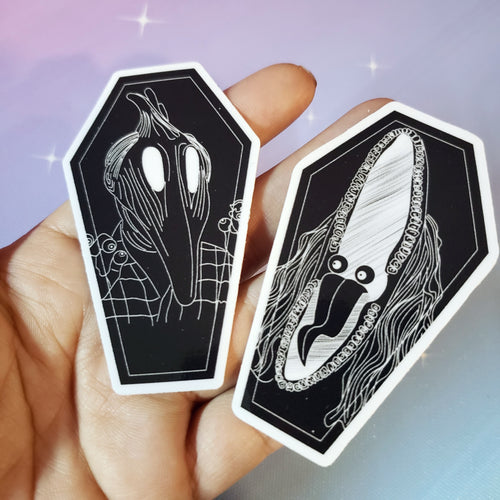 BEETLEJUICE ADAM AND BARBARA STICKER - BLACK
