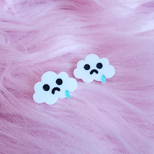 Sad Cloud Stud Earrings