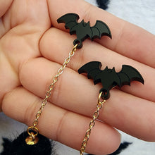Bat Poof Earrings - Black