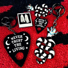 Never Trust the Living Enamel Keychain - glow in the dark