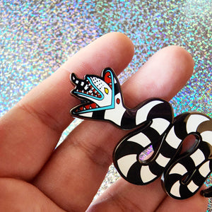 Beetlejuice Sandworm Glow in the dark enamel pin