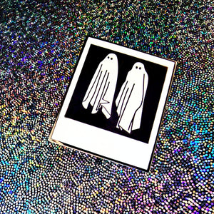 Beetlejuice Ghost Polaroid enamel Pin - Glow in the dark
