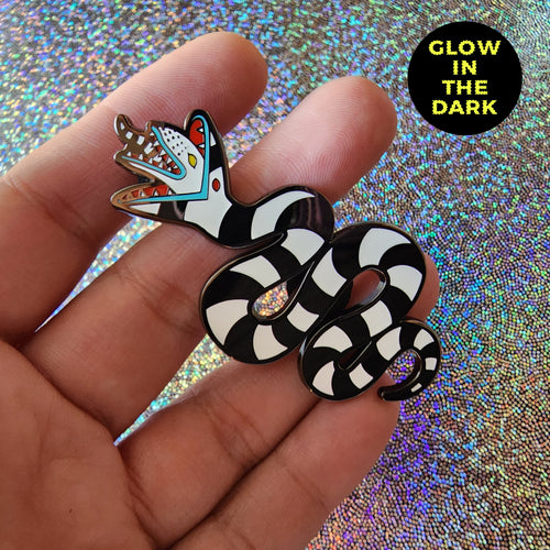 Beetlejuice Sandworm Glow in the dark enamel pin